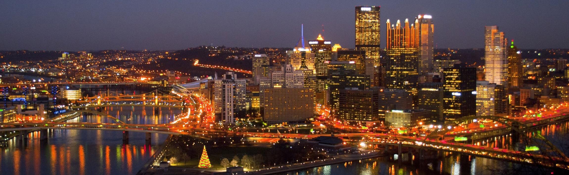 Pittsburgh cityscape at night